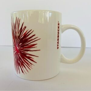 Starbucks 2014 Holiday Red Starburst Coffee Mug 12oz
